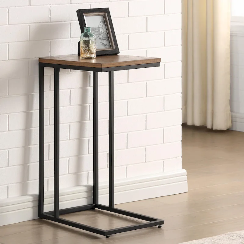Rendrick Industrial 16-inch Steel C-shaped Side Table by Furniture of America