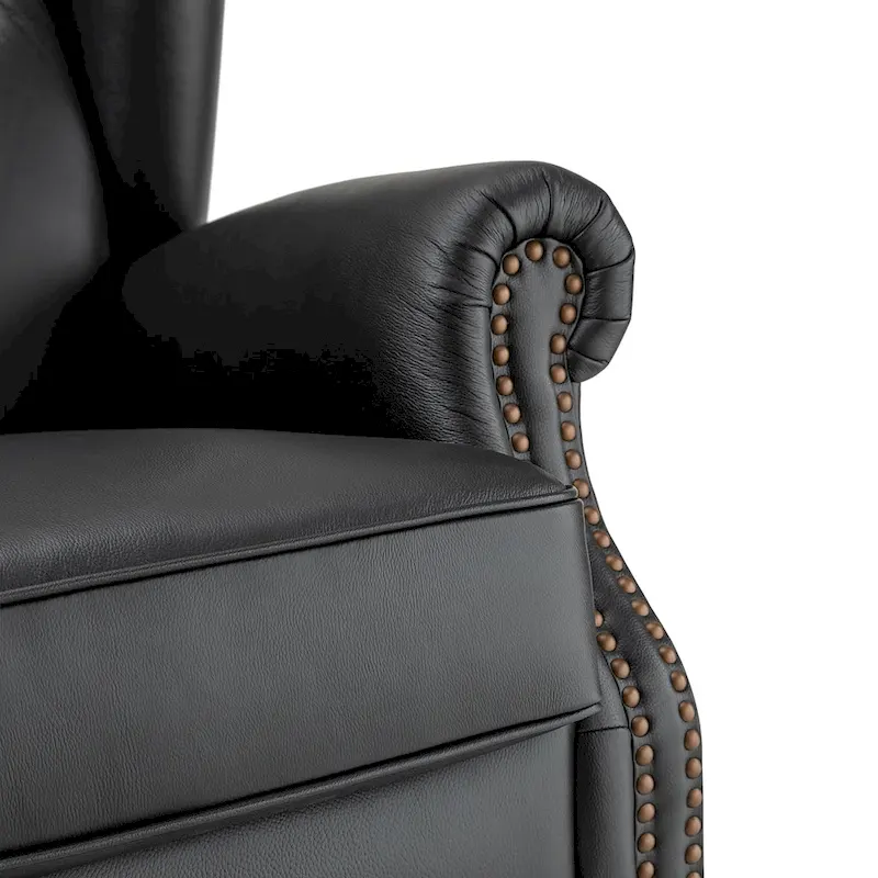 Alex Classic Leather Armchair with Nailhead Trim by HULALA HOME