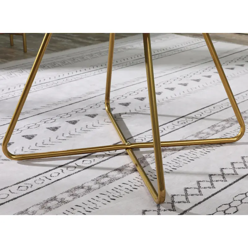 28 Polyester Upholstered Accent Chair with Gold Base