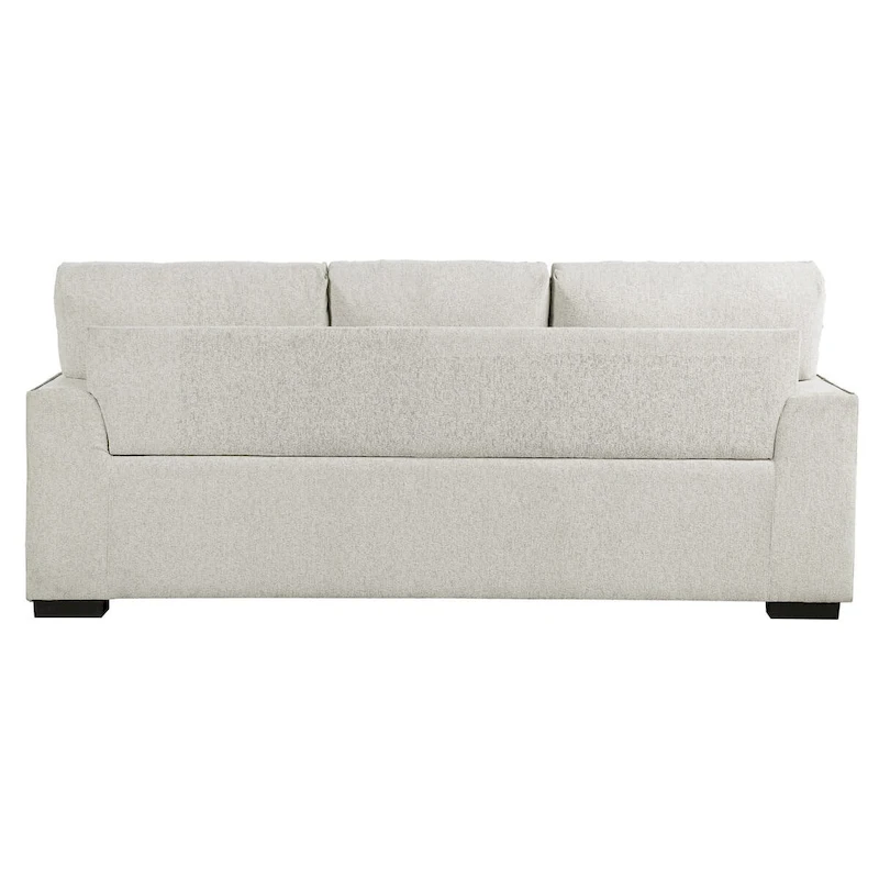 Meil 84 Inch Sofa, Beige Chenille, Nailhead Trim, Foam Cushions, Solid Wood