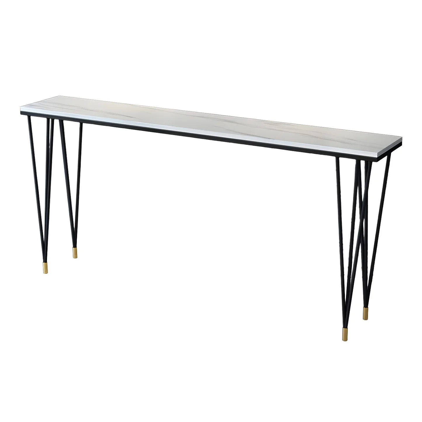Sleek Black Faux Marble Top Bar Tables