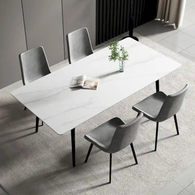 70.8 Rectangle Dining Table with Stone Top