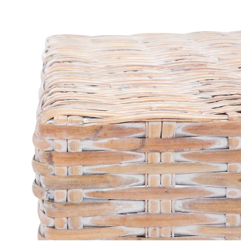 SAFAVIEH Caron Washed Natural Wicker Bench - 41 W x 28 D x 12 H - 41Wx28Dx12H