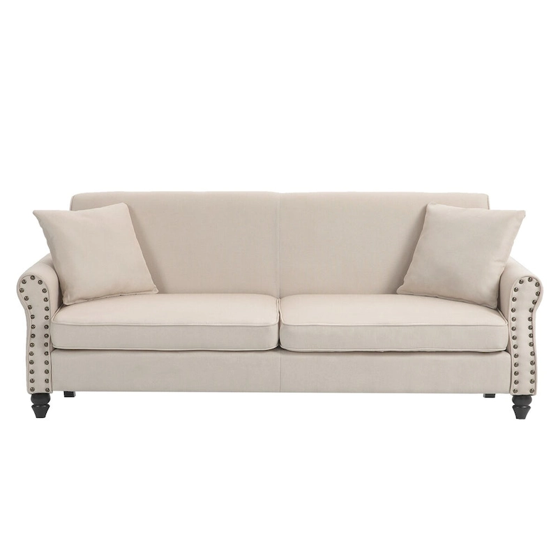 Modern 73 Nailhead Trim Loveseat Sofa