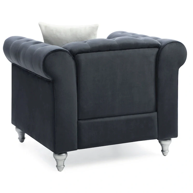 Raisa Velvet Crystal Accent Chair