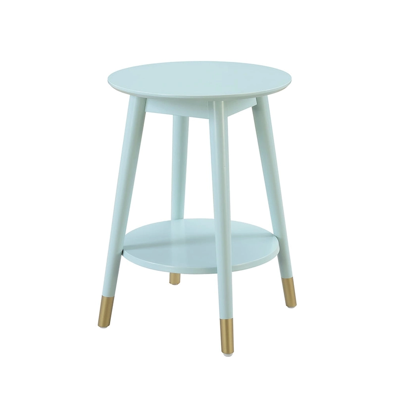 Convenience Concepts Wilson Mid Century Round End Table with Shelf
