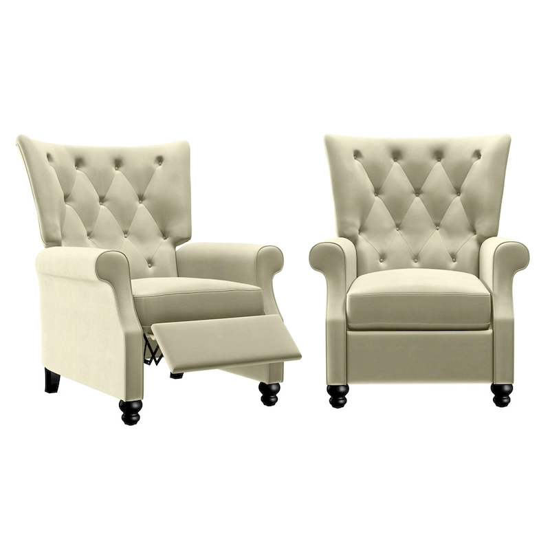 Copper Grove Plush Pushback Recliner Chairs (Set of 2)