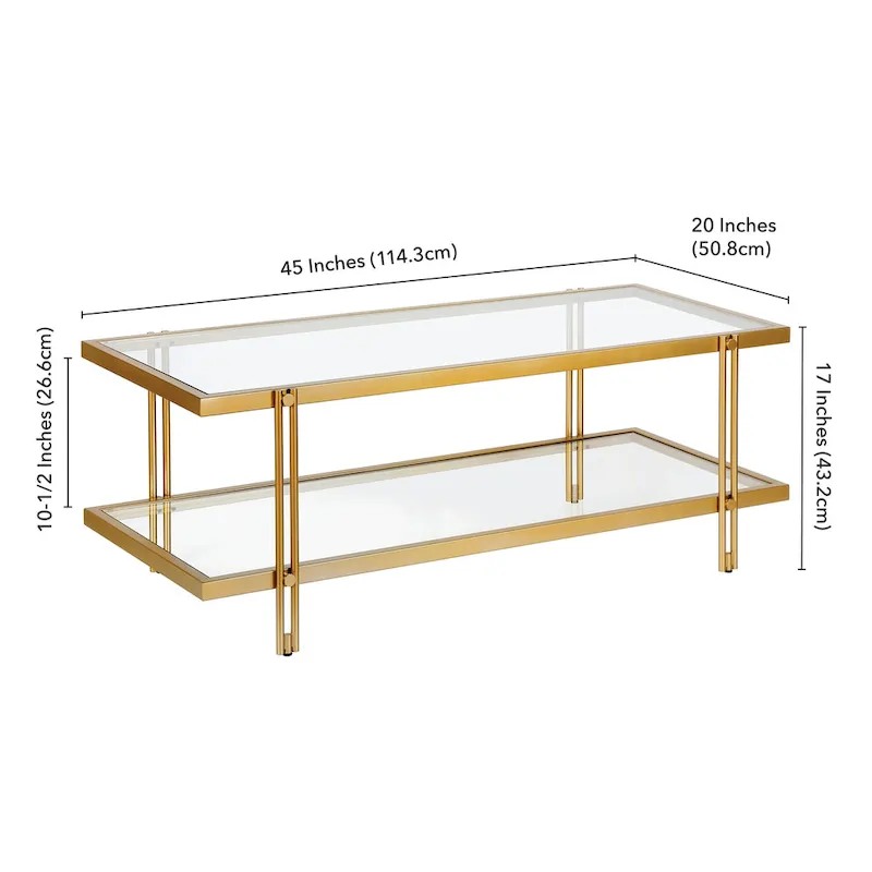 Inez Modern Steel and Glass Coffee Table