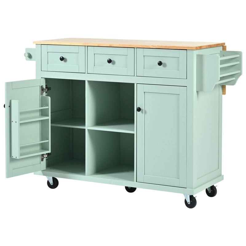 Drop-Leaf Counter top Kitchen Cart ,Kitchen Island with 3 Drawers