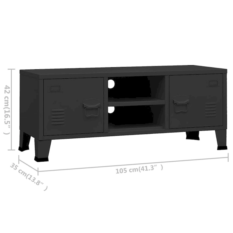 vidaXL TV Stand TV Console Sideboard TV Unit Home Media Unit Cupboard Metal - 41.3 x 13.8 x 16.5