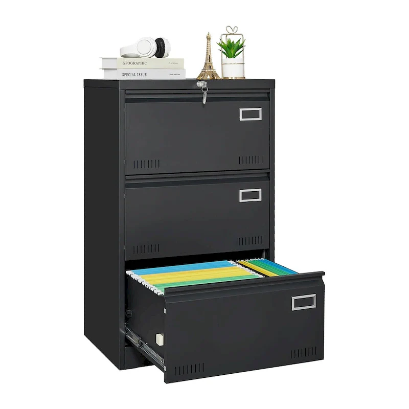 3 Drawer Metal Lateral File Cabinet with Lock,Office Vertical Files Cabinet ,Locking Metal File Cabinet,Assembly Required
