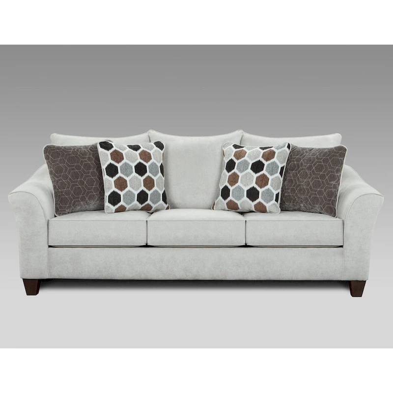 Roundhill Furniture Camero Fabric Pillowback Sofa and Loveseat Set