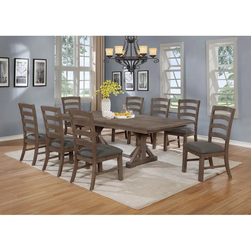 Best Quality Furniture Rustic Trestle 9-piece Dining Set