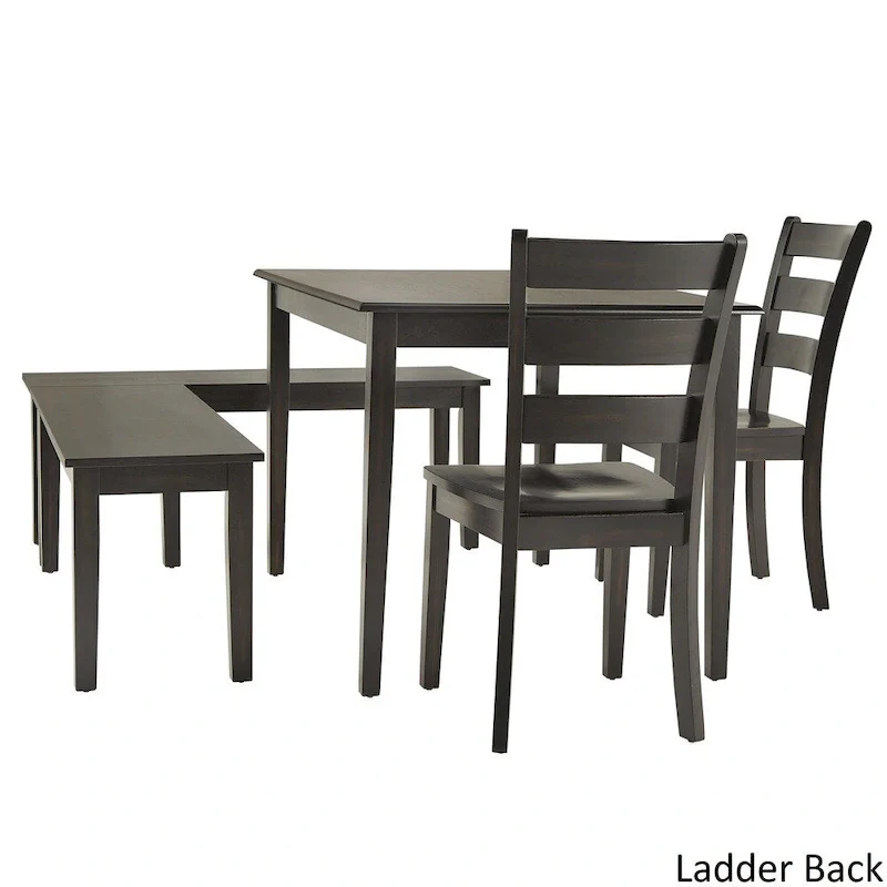 Wilmington II Rectangular Antique Black Breakfast Nook Set by iNSPIRE Q Classic