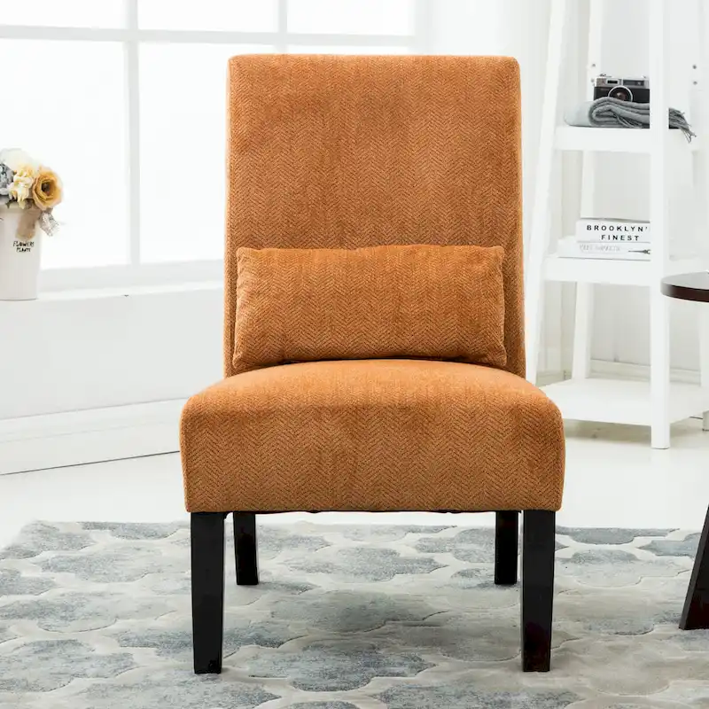 Armless Accent Chair With Pillow