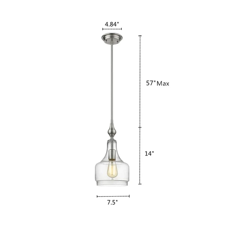Chloe Transitional 1-light Brushed Nickel Pendant - Silver