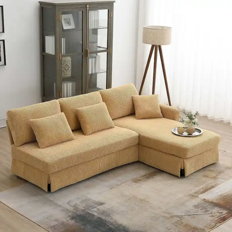 L-shaped Sofa Couch Bed Modern Reversible Sectional Sofa with Storage Chaise for Living Room