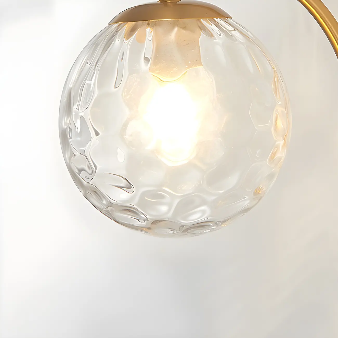 Mini Modern Globe Glass Metal Arc Vanity Wall Light