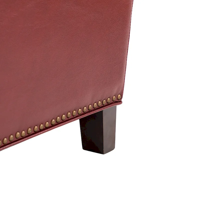 Gaspar Mid-Century  Pushback Recliner with Nailhead Trim by