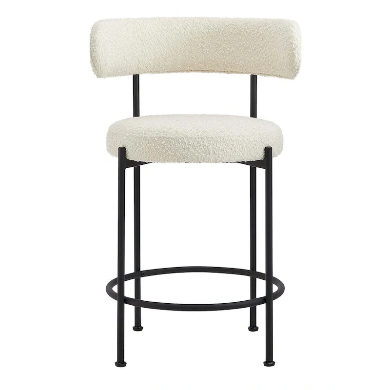 Loop-Pile Fabric Bar Stools – Set of 2
