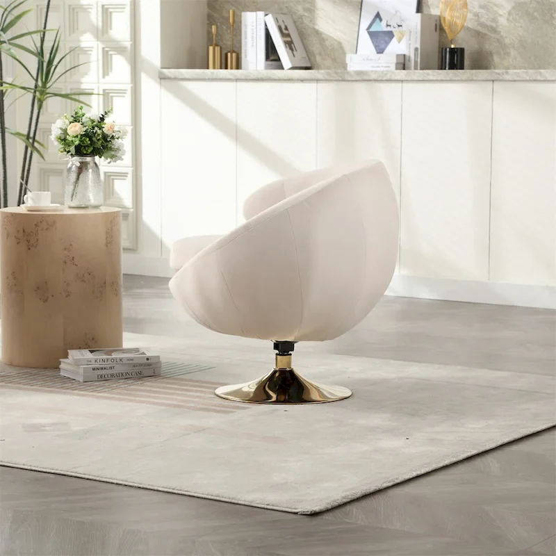 360 Degree Swivel Cuddle Barrel Accent Chairs, Round Armchairs