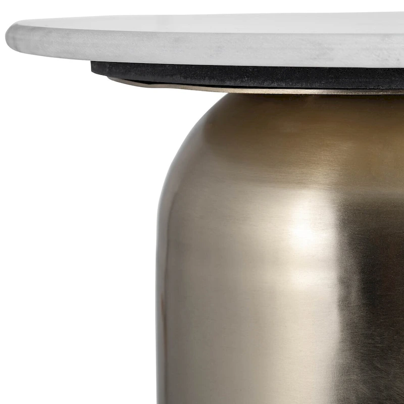 Sagebrook Home Modern Marble/Metal Neutral White and Gold Side Table - 16  x 16  x 23