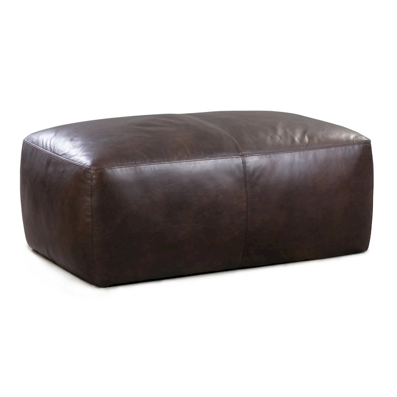 Poly & Bark Denver Leather Ottoman - Full Grain Genuine Italian Leather