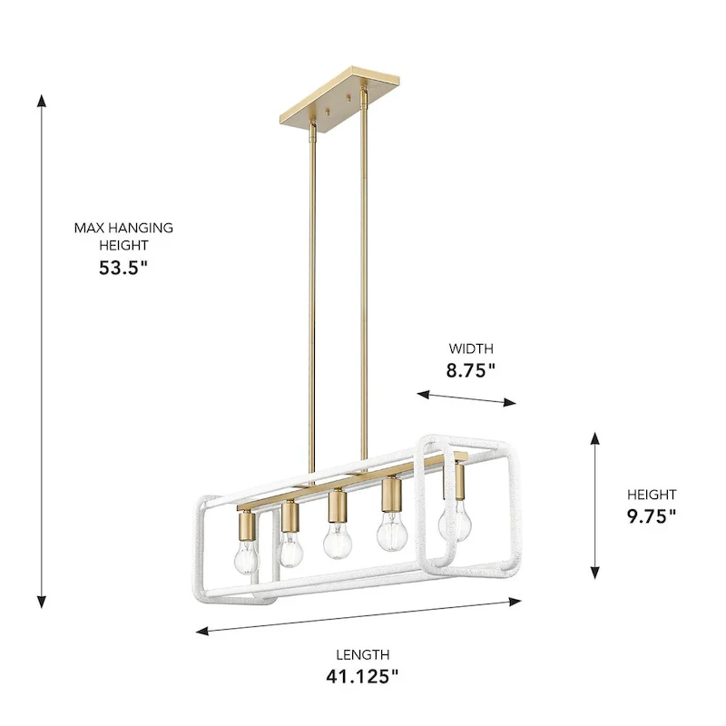 Camden 41.125  Wide 5-Light Linear Pendant