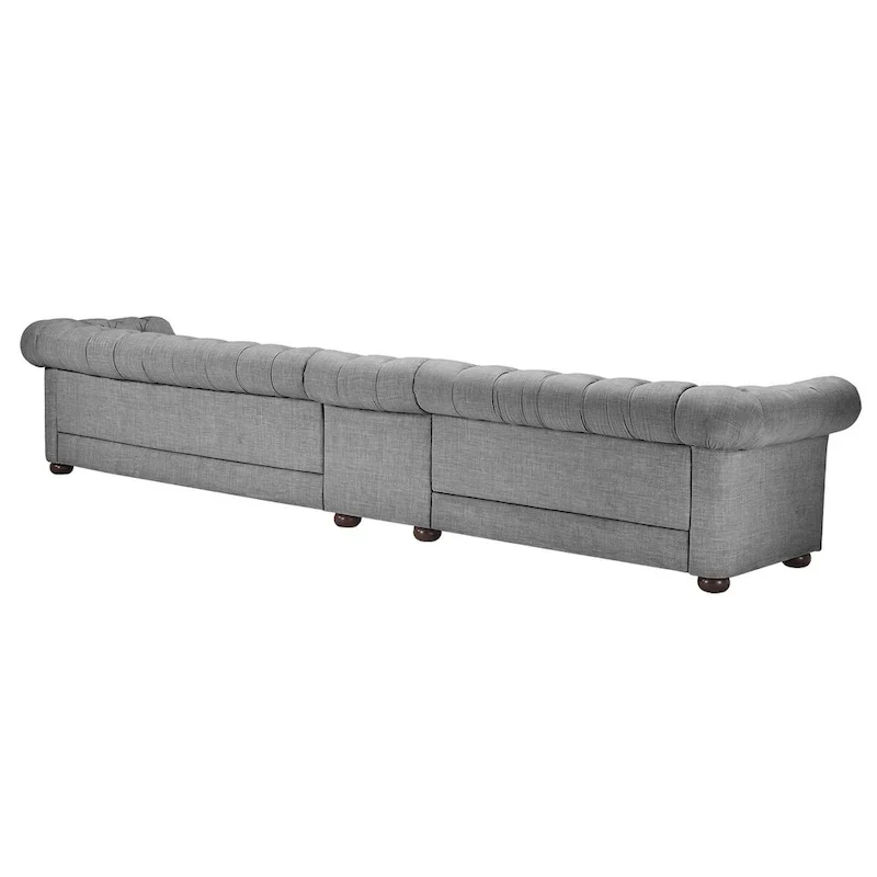 Knightsbridge Light-grey Extra Long Chesterfield Sofa by iNSPIRE Q Artisan