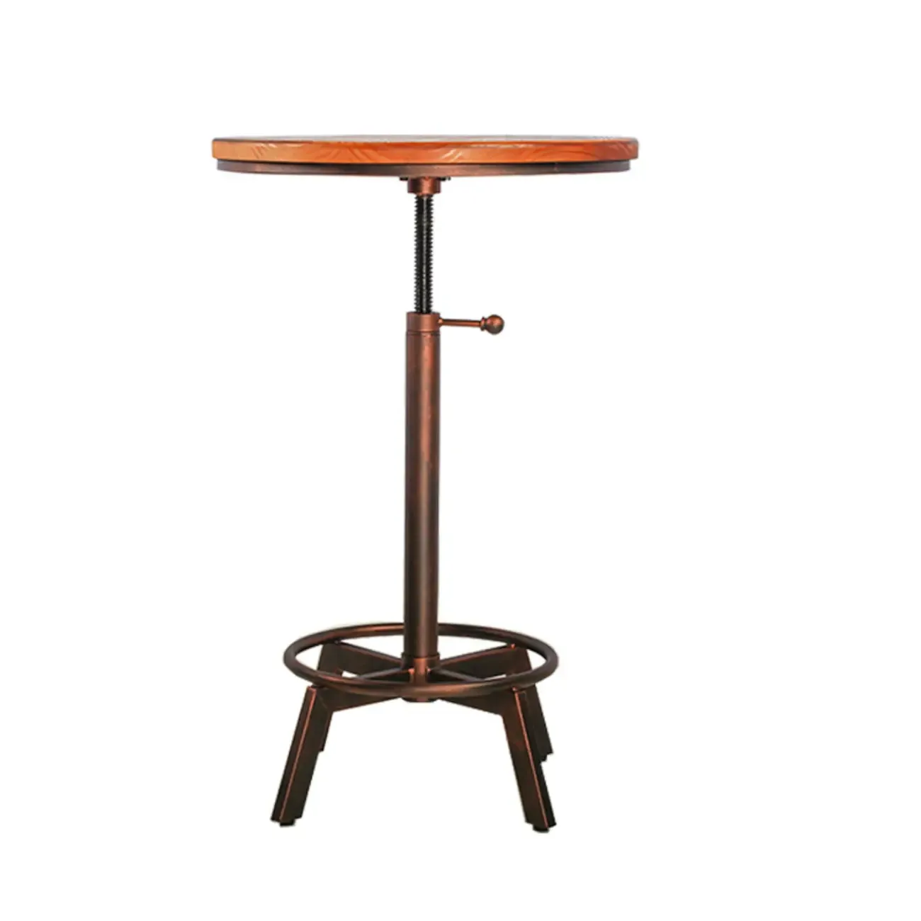 Retro Industrial Circular Adjustable Bar Table