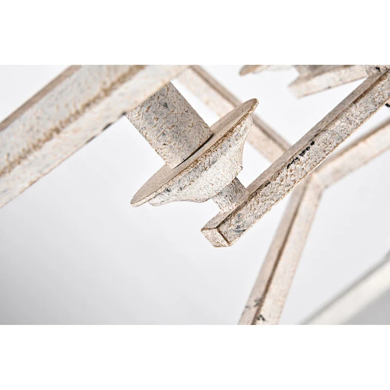 Antique White 4-Light Geometric Lantern Pendant