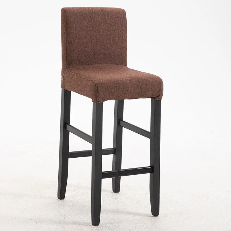 Traditional Wood Leather Upholstered Bar Height Stool