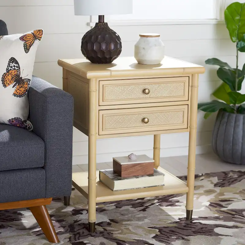 SAFAVIEH Dessa 2-Drawer 1-Shelf Accent Table. - 21 W x 18 D x 27 H - 21Wx18Dx27H