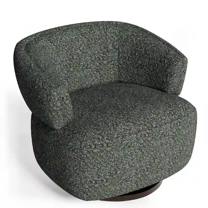 Fully Assembled Upholstered Swivel Barrel Chair