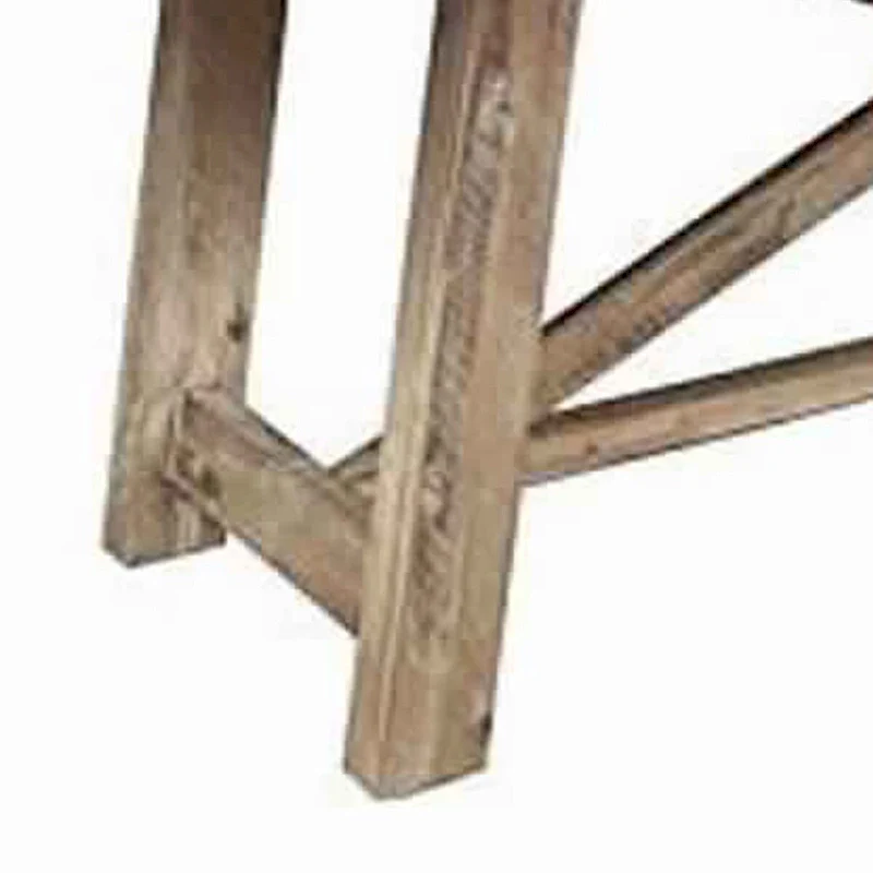 Cottage Style Wooden Dining Table with Removable Leaf, Weathered Brown