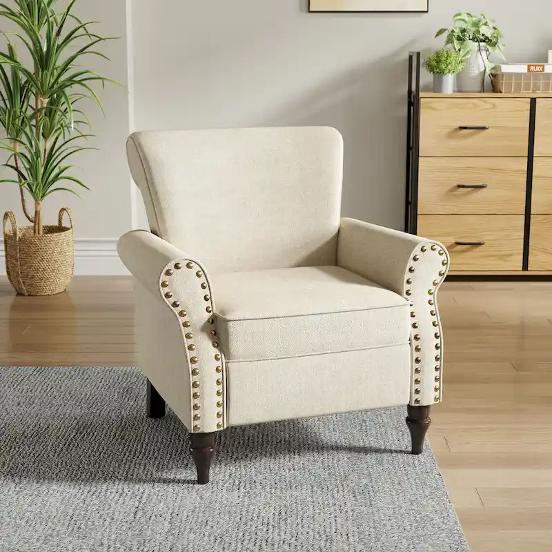 Living Room Armchair with Nailhead Trim - 29.9 W x 29.9 H x 32.9 D