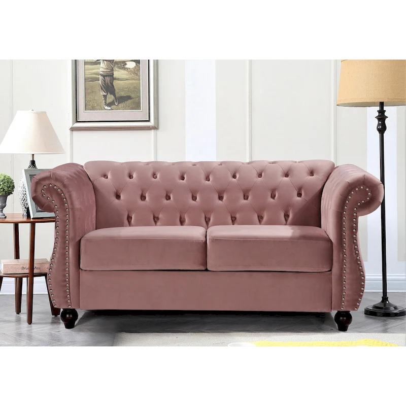Kemos Velvet Chesterfield 2-piece Living Room Set