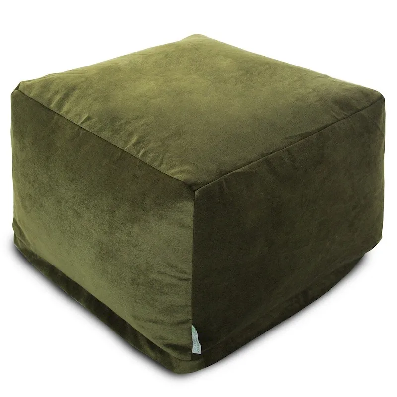 Majestic Home Goods Indoor Villa Velvet Ottoman Pouf