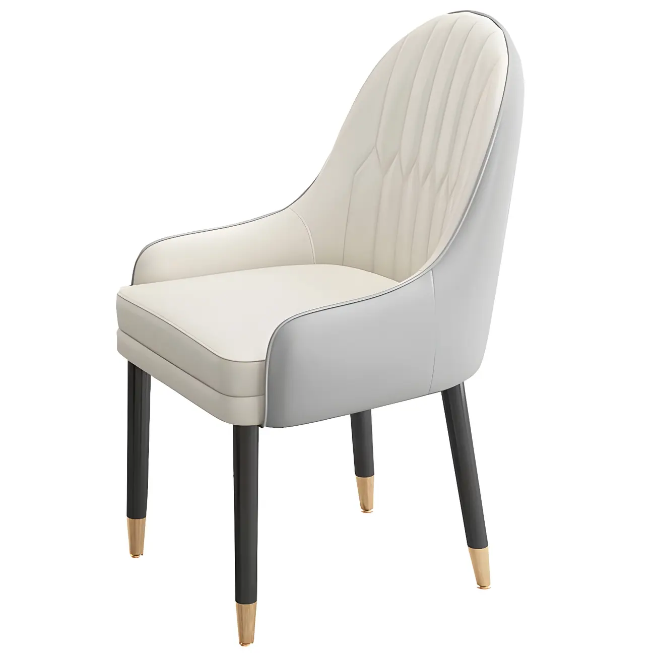Modern Leather Upholstered Dining Chair with Arms