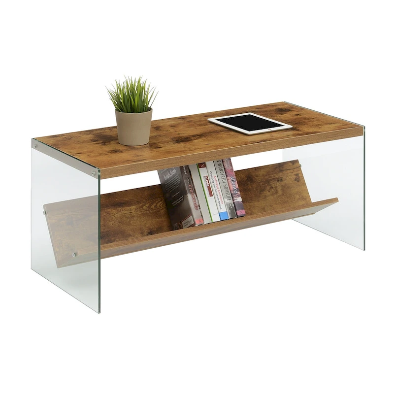 Convenience Concepts SoHo Glass Coffee Table with Shelf