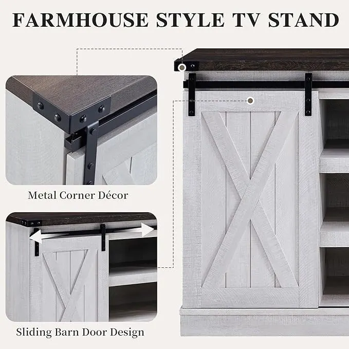 Wood Media Console TV Stand Entertainment Center