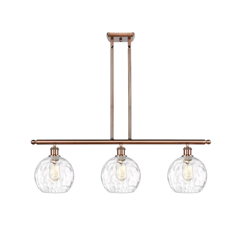 Innovations Lighting Athens Water Glass 3 Light 36  Island Light - 8  Shade