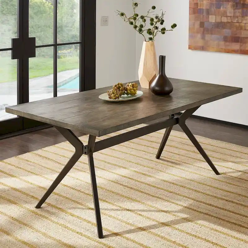 Vaduz 70 Iron Grey Metal Base 4-6 Person Dining Table