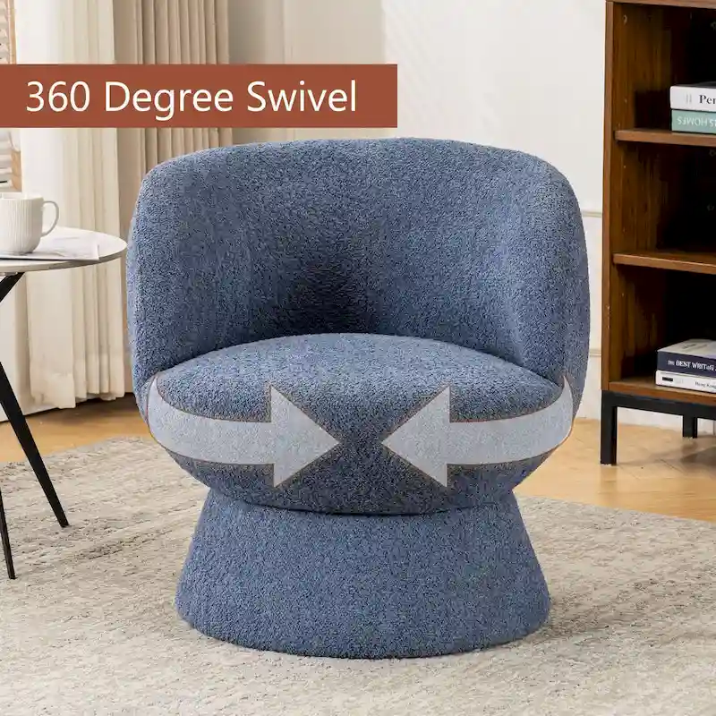 Set of1 Boucle Upholstered Modern Style Swivel Accent Chair