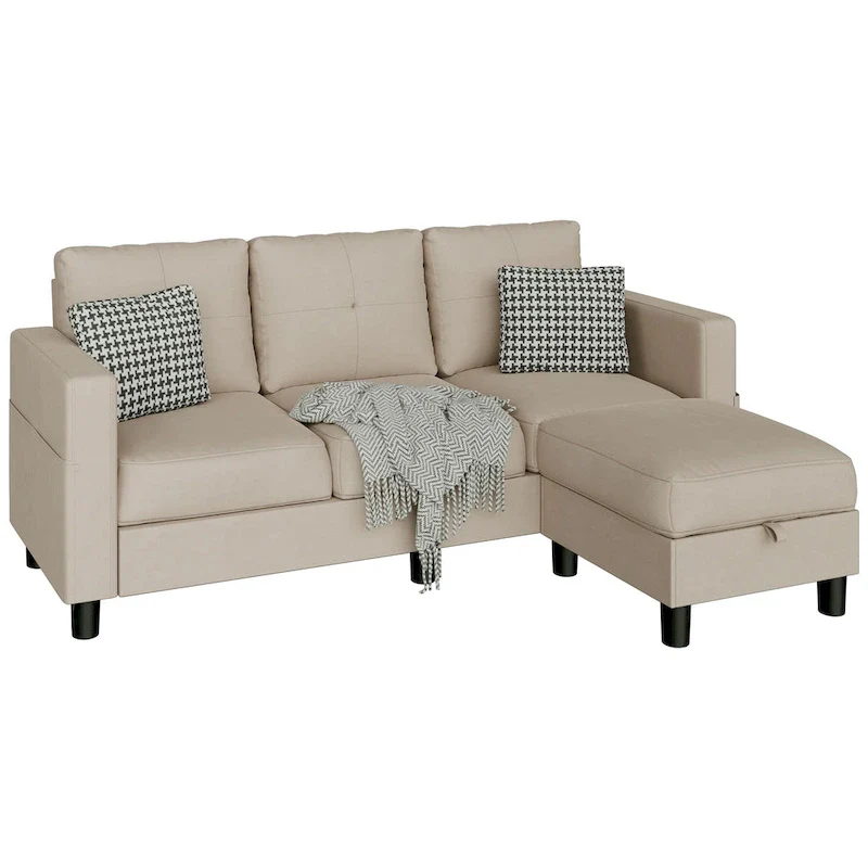 L-Shaped Sectional Sofa (With Interchangeable Chaise)