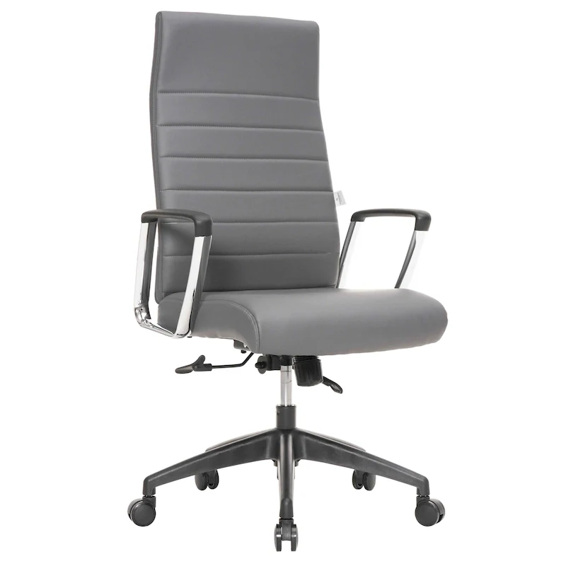 LeisureMod Hilton Modern High Back Leather Conference Office Chair