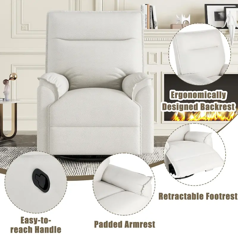 360 Degree Swivel Manual Recliner Chair
