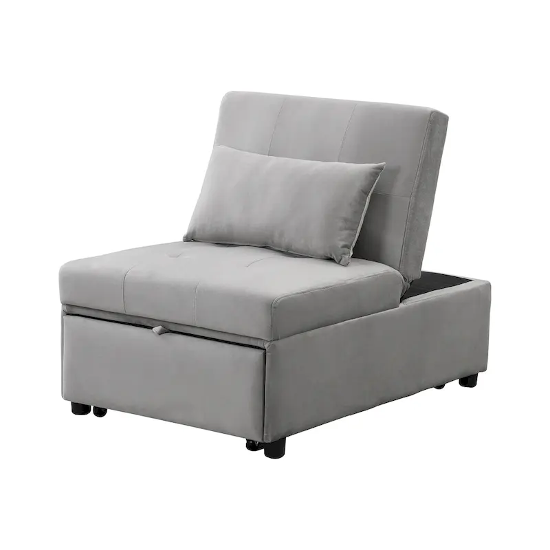 Folding Ottoman Sofa Bed-Gray