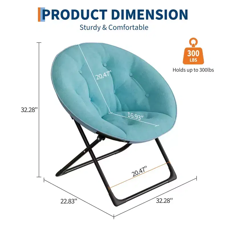 Faux Fur Saucer Chair, Folding Style, 1-Person