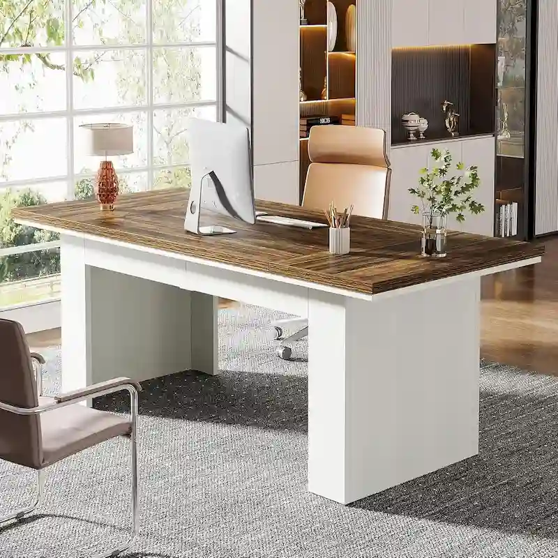 63  Large Computer Desk,Modern Executive Desk Home Office Desk Study Writing Desk